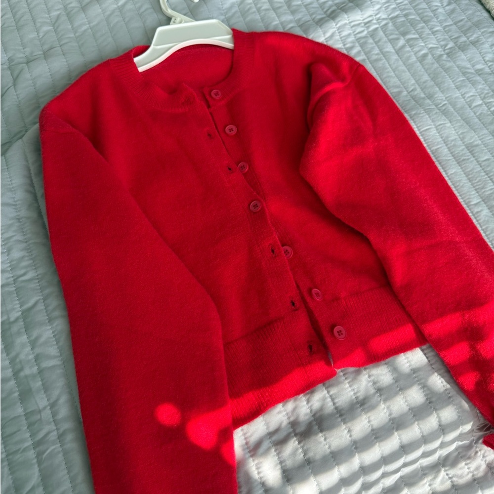 Red Women's Cardigan